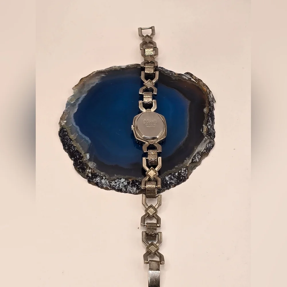 Xanadu Quartz Japan Movement Faux Turquoise & Marcasite Vintage Watch